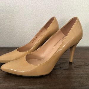 Stuart Weitzman Beige Patent Leather Heels